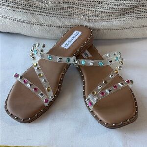 NWT Steve Madden Clear Sandals with Colorful Studs Size 6.5